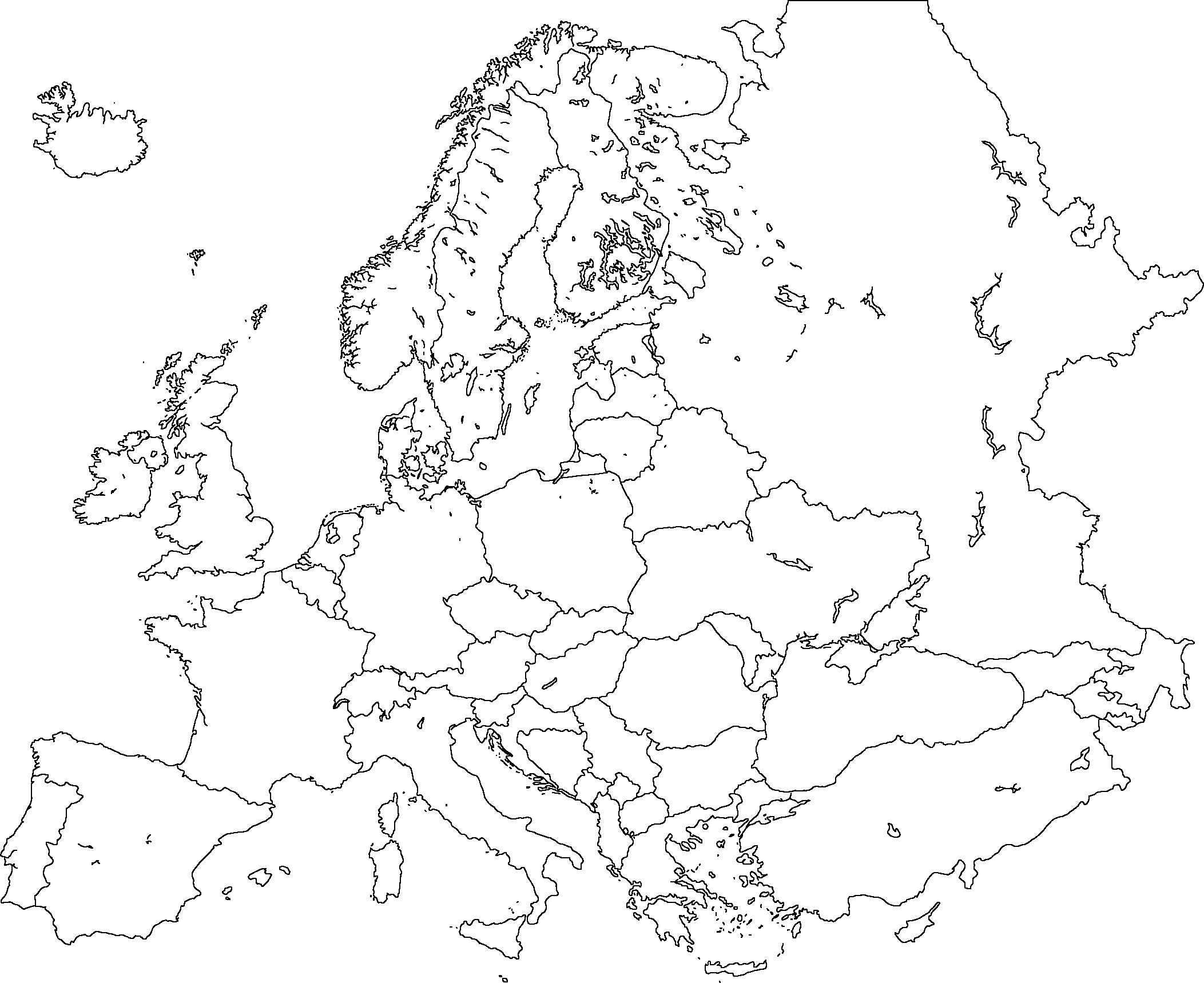Outline map of Europe