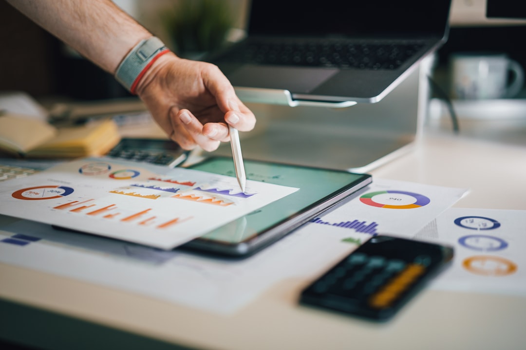 Business market analysis with charts